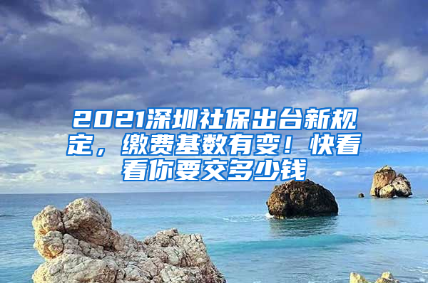 2021深圳社保出台新规定，缴费基数有变！快看看你要交多少钱