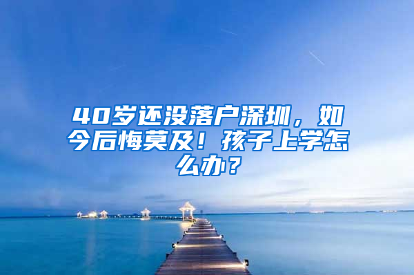 40岁还没落户深圳，如今后悔莫及！孩子上学怎么办？