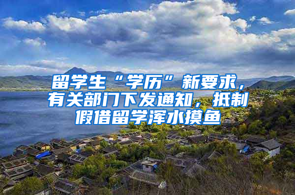 留学生“学历”新要求，有关部门下发通知，抵制假借留学浑水摸鱼
