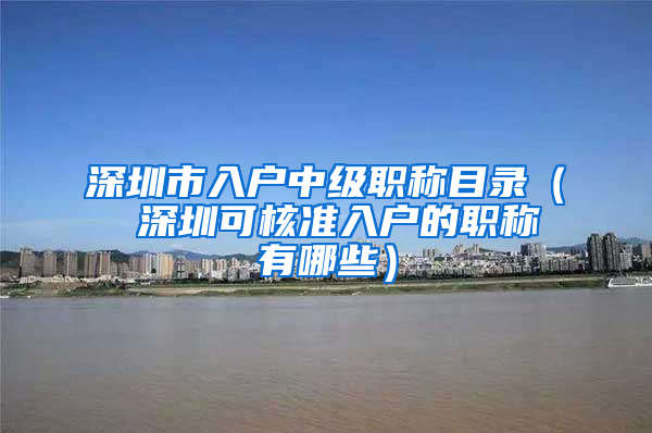 深圳市入户中级职称目录（ 深圳可核准入户的职称有哪些）