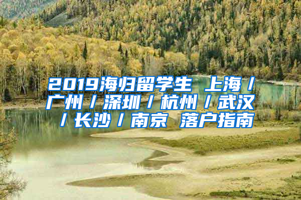 2019海归留学生 上海／广州／深圳／杭州／武汉／长沙／南京 落户指南