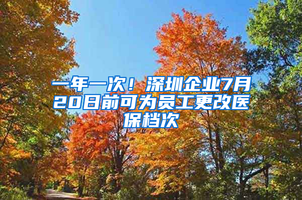一年一次！深圳企业7月20日前可为员工更改医保档次