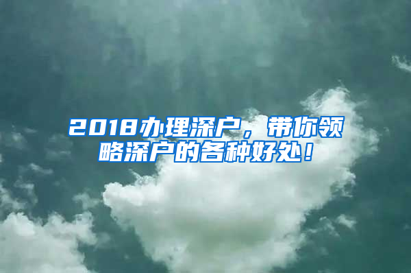 2018办理深户，带你领略深户的各种好处！