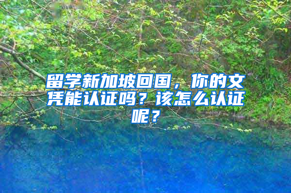 留学新加坡回国，你的文凭能认证吗？该怎么认证呢？