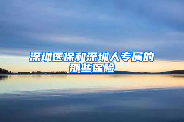 深圳医保和深圳人专属的那些保险