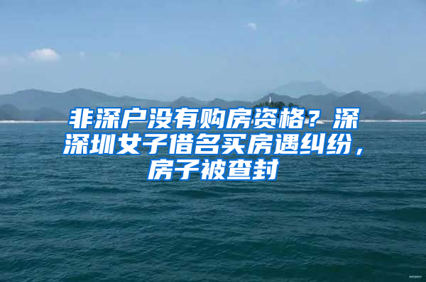 非深户没有购房资格？深深圳女子借名买房遇纠纷，房子被查封