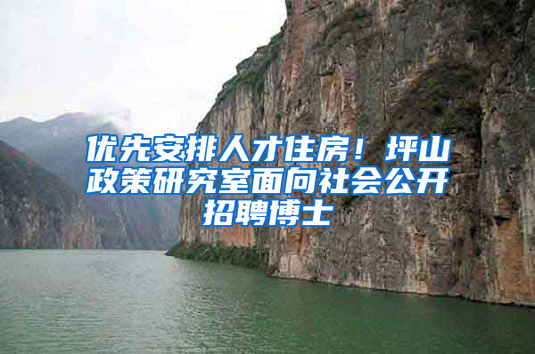 优先安排人才住房！坪山政策研究室面向社会公开招聘博士