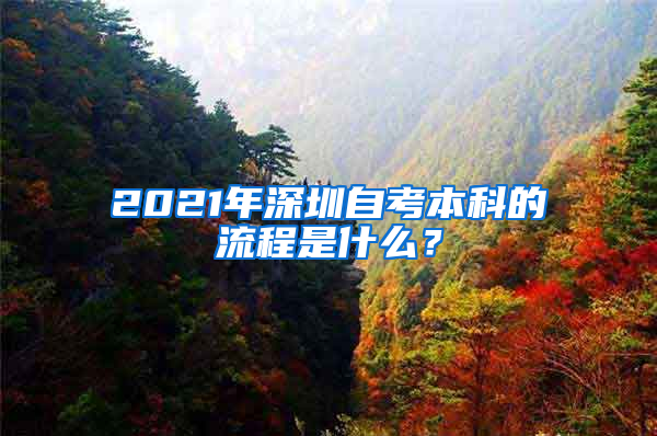2021年深圳自考本科的流程是什么？