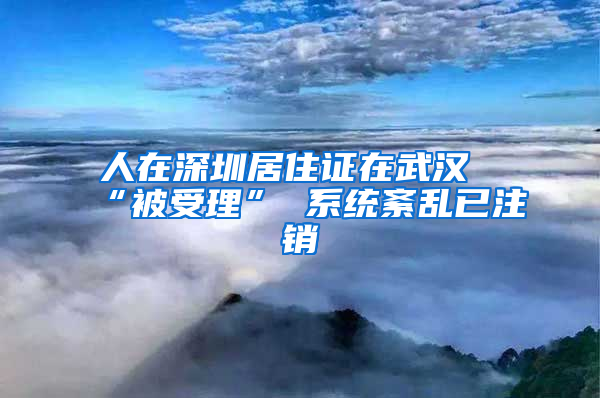 人在深圳居住证在武汉“被受理” 系统紊乱已注销