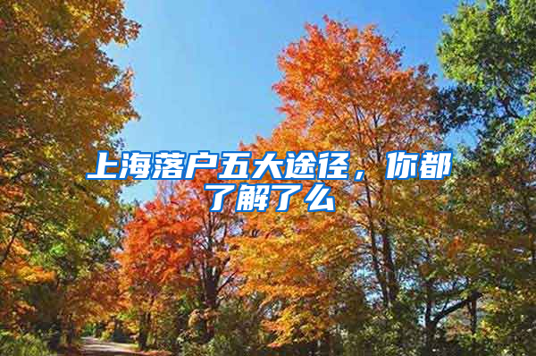 上海落户五大途径，你都了解了么