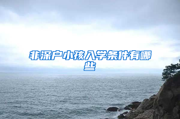 非深户小孩入学条件有哪些