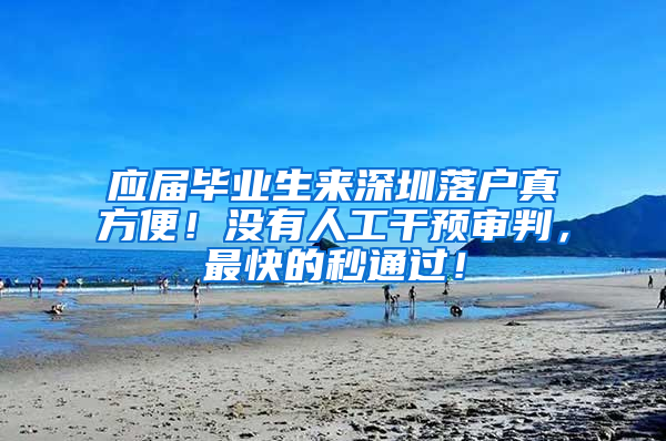 应届毕业生来深圳落户真方便！没有人工干预审判，最快的秒通过！