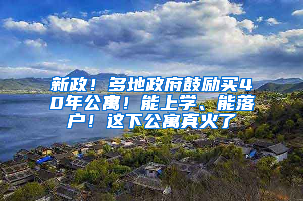 新政！多地政府鼓励买40年公寓！能上学、能落户！这下公寓真火了