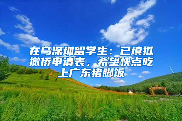 在乌深圳留学生：已填拟撤侨申请表，希望快点吃上广东猪脚饭