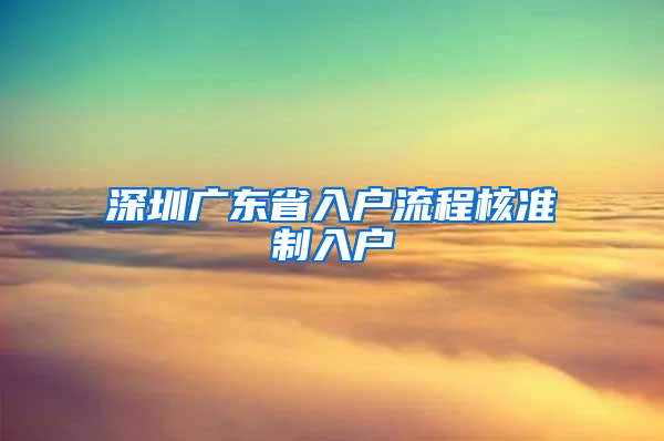 深圳广东省入户流程核准制入户