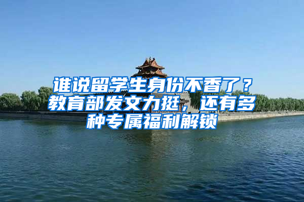 谁说留学生身份不香了？教育部发文力挺，还有多种专属福利解锁