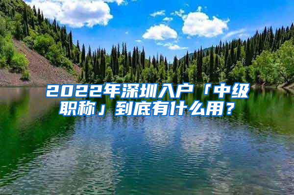 2022年深圳入户「中级职称」到底有什么用？