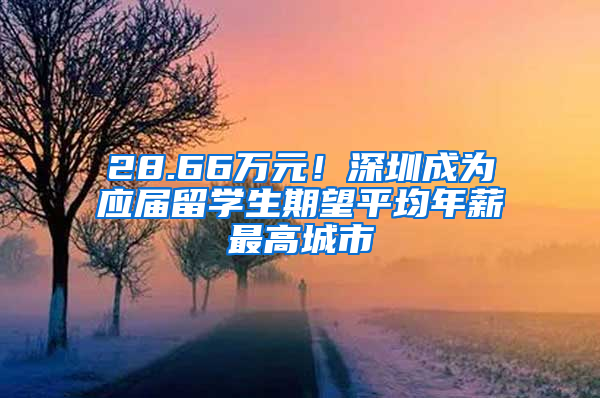 28.66万元！深圳成为应届留学生期望平均年薪最高城市