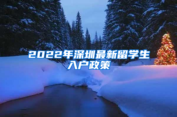 2022年深圳最新留学生入户政策