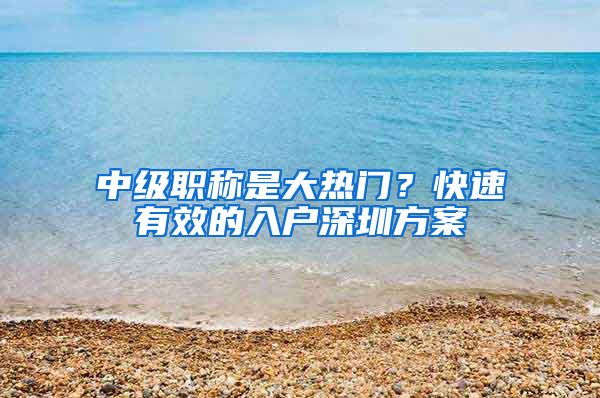 中级职称是大热门？快速有效的入户深圳方案
