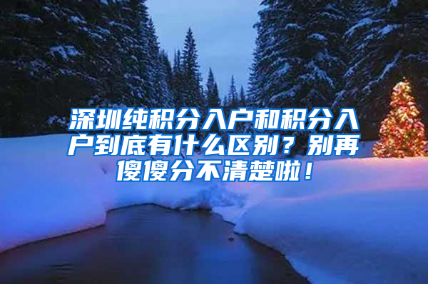 深圳纯积分入户和积分入户到底有什么区别？别再傻傻分不清楚啦！