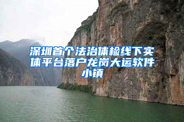 深圳首个法治体检线下实体平台落户龙岗大运软件小镇