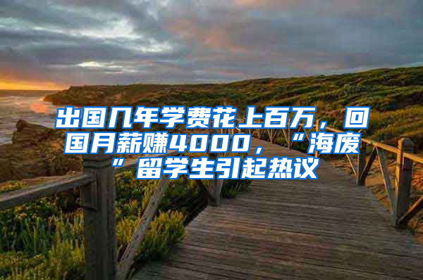 出国几年学费花上百万，回国月薪赚4000，“海废”留学生引起热议