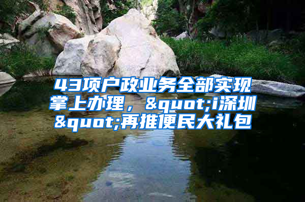 43项户政业务全部实现掌上办理，"i深圳"再推便民大礼包