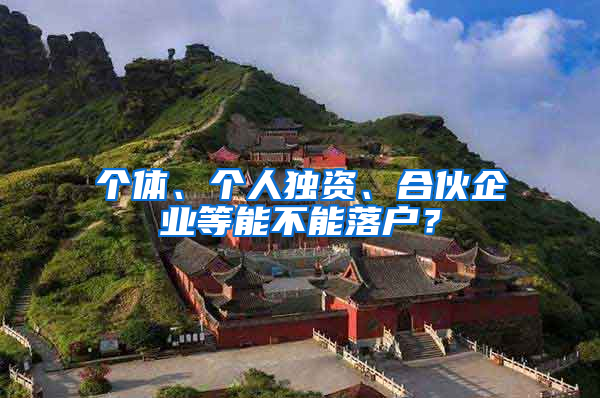 个体、个人独资、合伙企业等能不能落户？