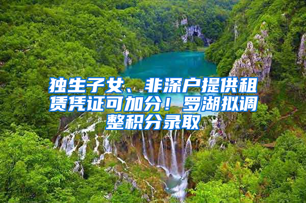 独生子女、非深户提供租赁凭证可加分！罗湖拟调整积分录取