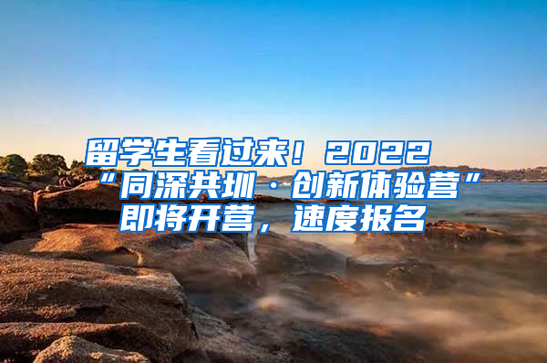 留学生看过来！2022“同深共圳·创新体验营”即将开营，速度报名