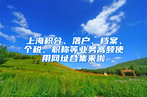 上海积分、落户、档案、个税、职称等业务高频使用网址合集来啦