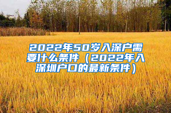 2022年50岁入深户需要什么条件（2022年入深圳户口的最新条件）