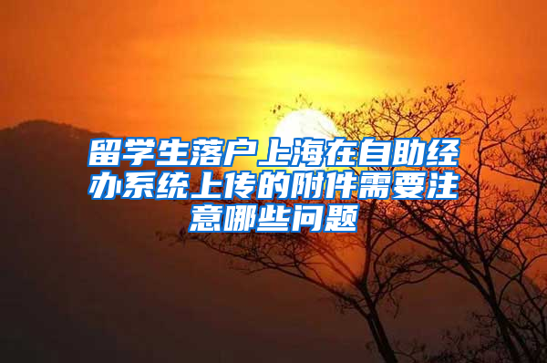 留学生落户上海在自助经办系统上传的附件需要注意哪些问题