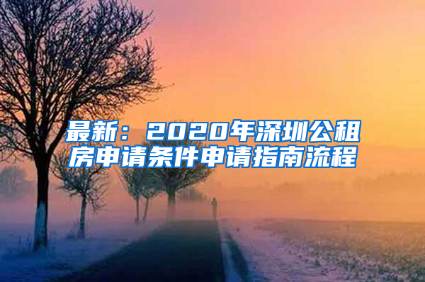 最新：2020年深圳公租房申请条件申请指南流程