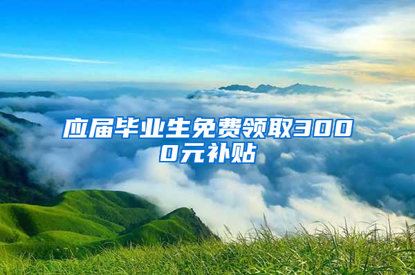 应届毕业生免费领取3000元补贴