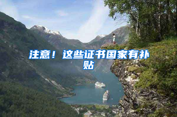 注意！这些证书国家有补贴
