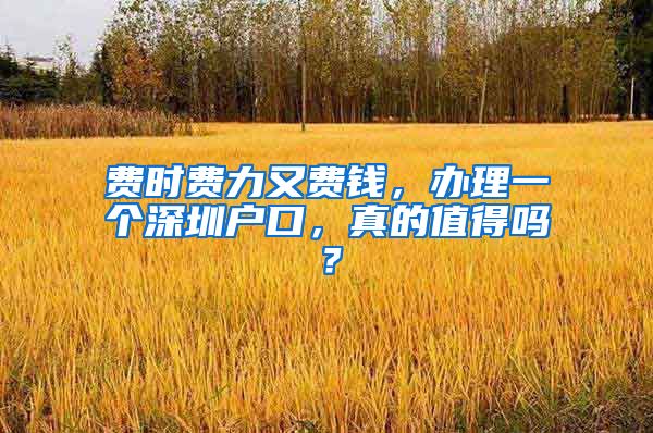 费时费力又费钱，办理一个深圳户口，真的值得吗？