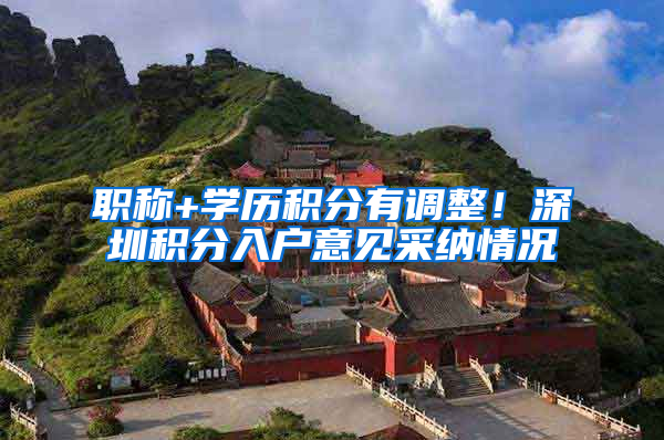 职称+学历积分有调整！深圳积分入户意见采纳情况