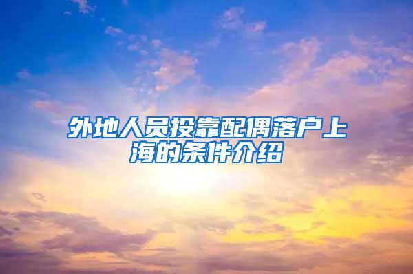 外地人员投靠配偶落户上海的条件介绍