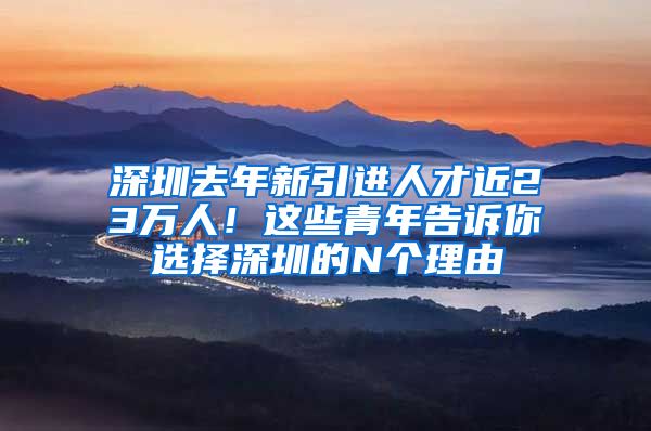 深圳去年新引进人才近23万人！这些青年告诉你选择深圳的N个理由