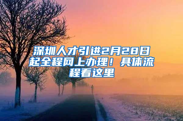 深圳人才引进2月28日起全程网上办理！具体流程看这里