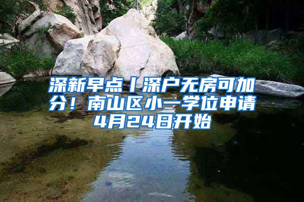 深新早点丨深户无房可加分！南山区小一学位申请4月24日开始