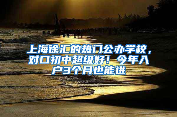 上海徐汇的热门公办学校，对口初中超级好！今年入户3个月也能进