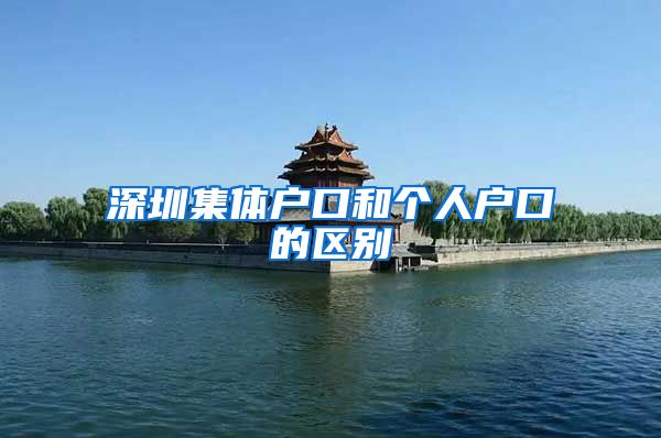 深圳集体户口和个人户口的区别