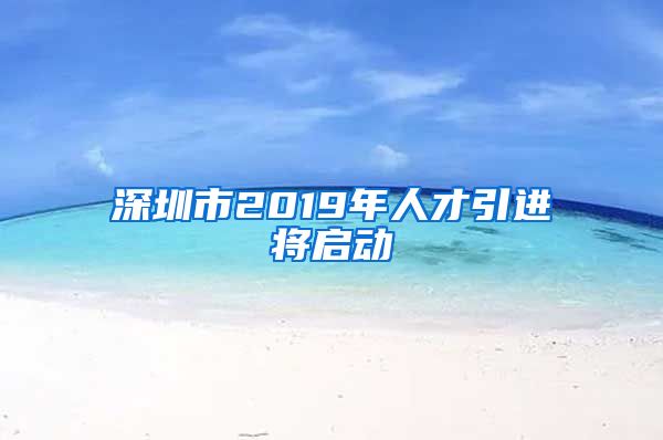深圳市2019年人才引进将启动