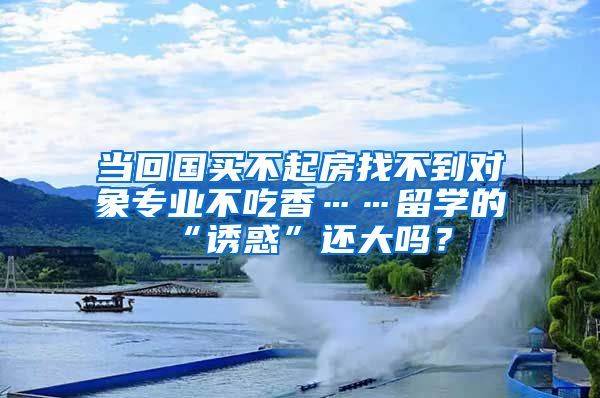 当回国买不起房找不到对象专业不吃香……留学的“诱惑”还大吗？
