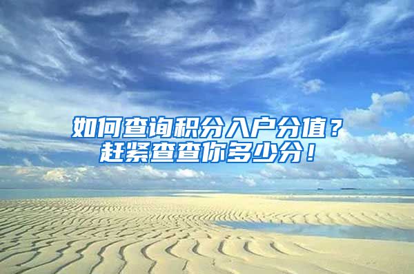 如何查询积分入户分值？赶紧查查你多少分！