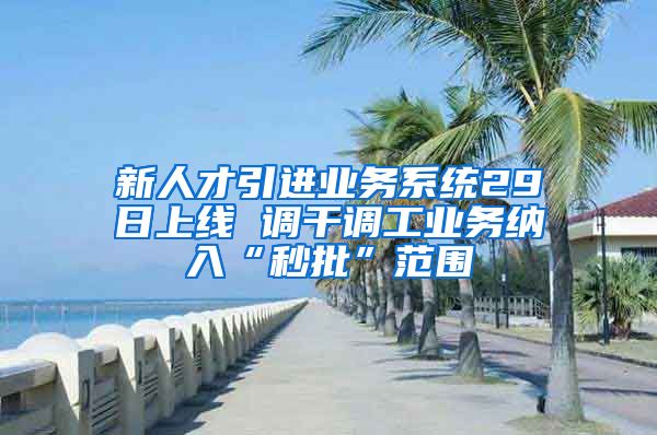 新人才引进业务系统29日上线 调干调工业务纳入“秒批”范围