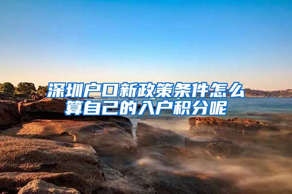 深圳户口新政策条件怎么算自己的入户积分呢
